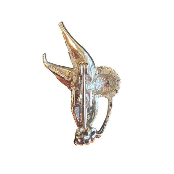 Vintage Hummingbird Brooch With Rhinestones & Enamel Accents - Picture 3 of 3